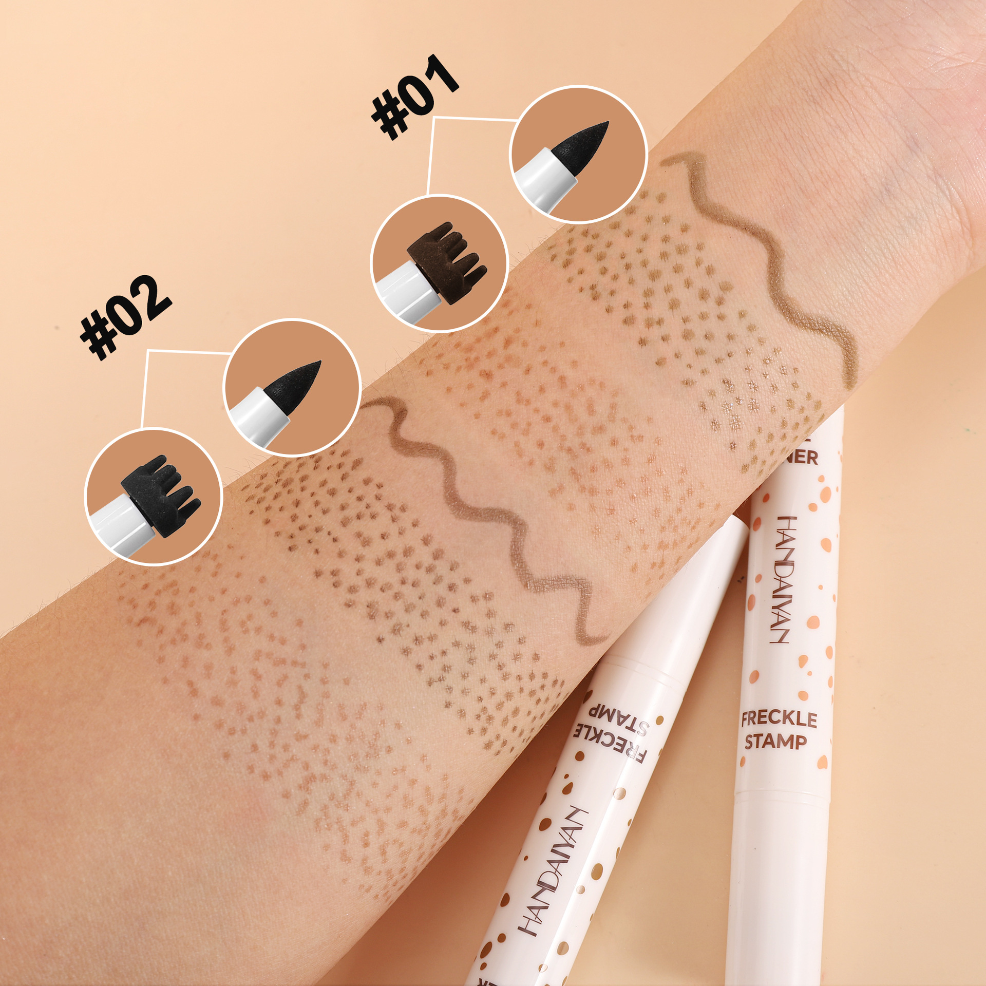 Transfronterizo punto de punto impermeable no es fácil de descolorar HANDAIYAN freckle pen natural de doble cabeza freckle eyeliner
