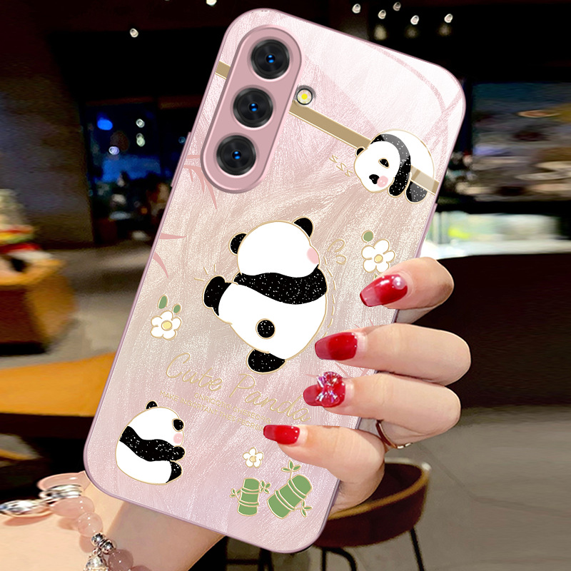 Suitable for Samsung Note20 Mobile Phone Case S8 Cartoon Panda S30 Feather Yarn S25 Fashion S24 Super Good-Looking S23 Liquid