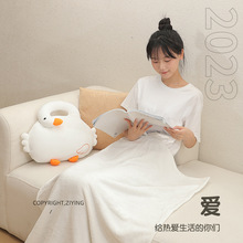 卡通抱枕被大鹅抱枕毯办公室午睡抱枕被子二合一车载便携被子批发