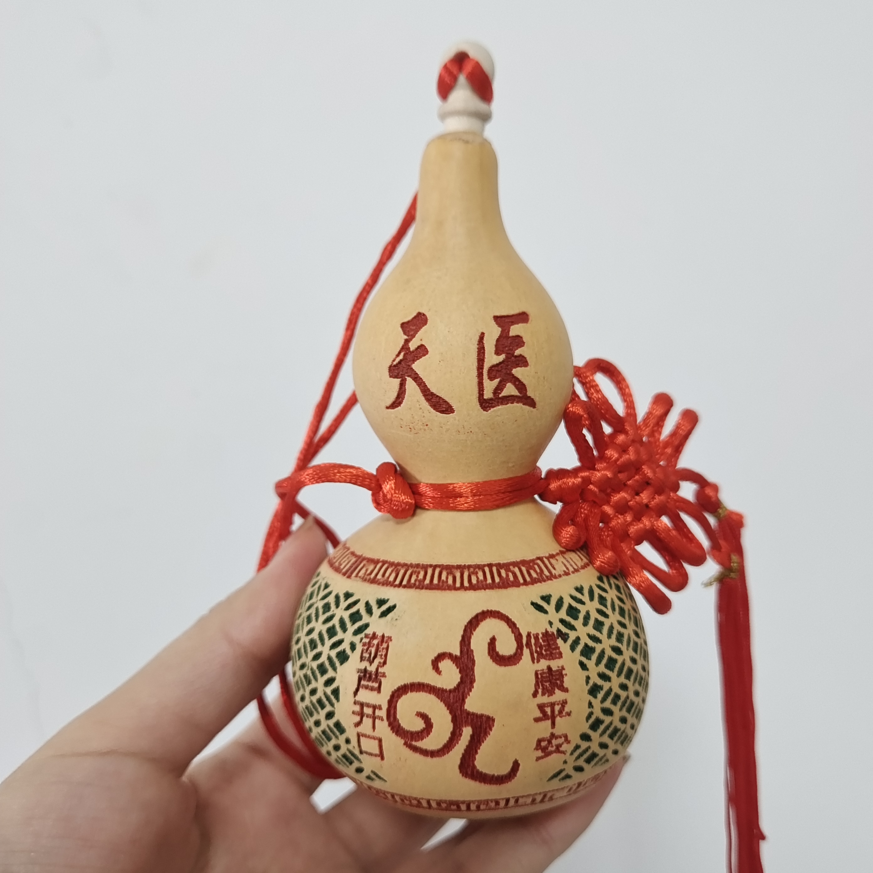 Zucurbita de abertura natural significa salud china nudo natural Zucurbita adornos de cabecera de cama dormitorio