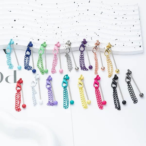 DIY Mini Beaded Keychain in stock Candy Color Keychain Wholesale Creative Handmade Beaded Metal Keychain