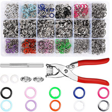 跨境现货内径9.5mm空心五爪扣100套配安装工具彩色盒装可另外包装