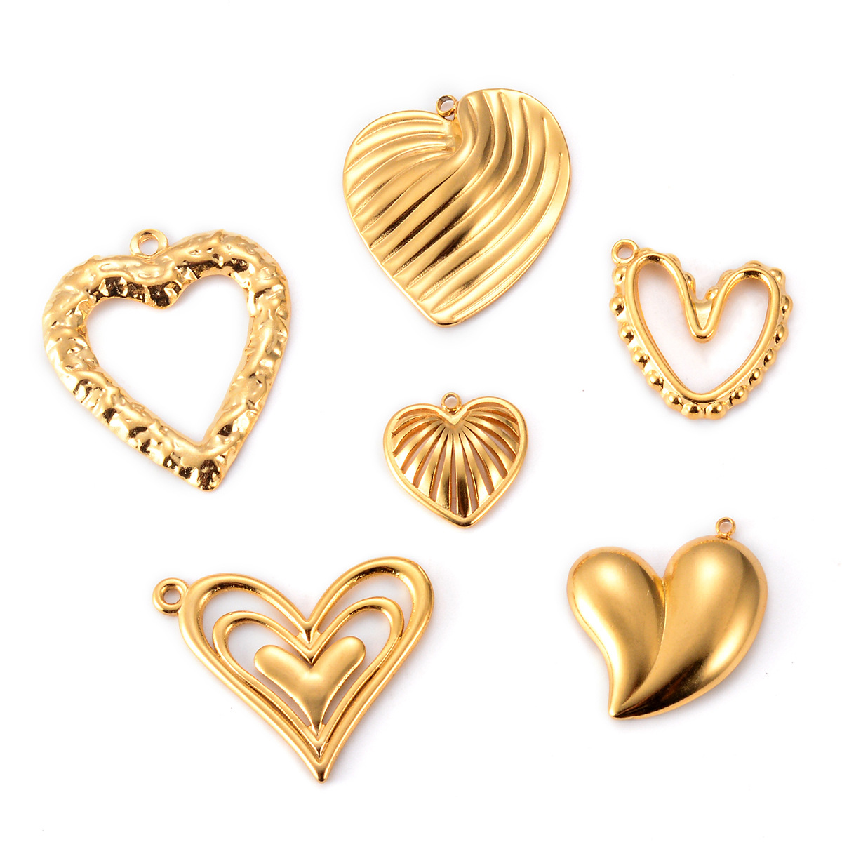 304 Stainless Steel Material 1 Piece 304 Stainless Steel Heart Shape Pendant