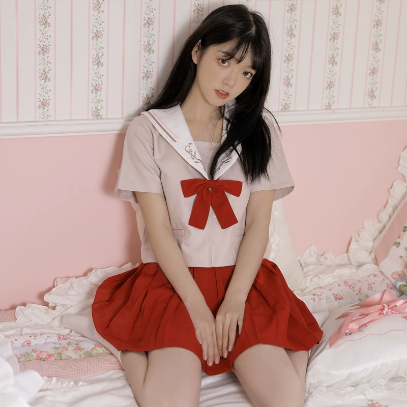 Костюм First Love Женский костюм JK Униформа Плохая девушка Средняя одежда Базовый студенческий японский матросский костюм с длинным рукавом Комплект из двух предметов