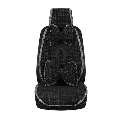Breathable Fabric Multi-Piece Set, Universal seat cover - a-jnx-quiet-black-pillow-1