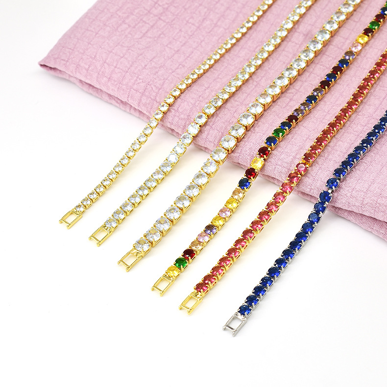 10g Weight Zircon Inlay Material Tennis Bracelet Classification Copper Chain Material Tennis Chain Chain Type 1 Piece Quantity Daily Occasion Copper Material Geometric Pattern All Seasons Season Unisex Gender Inlay Design Hip-Hop, Shiny Style Wholesale Jewelry Hip-Hop Shiny Geometric Copper Zircon Inlay Tennis Bracelet Tennis Chain 10