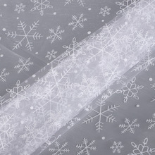 欧美白色雪花欧根纱烫金面料束口袋装玩具娃衣披风艾莎公主裙辅料