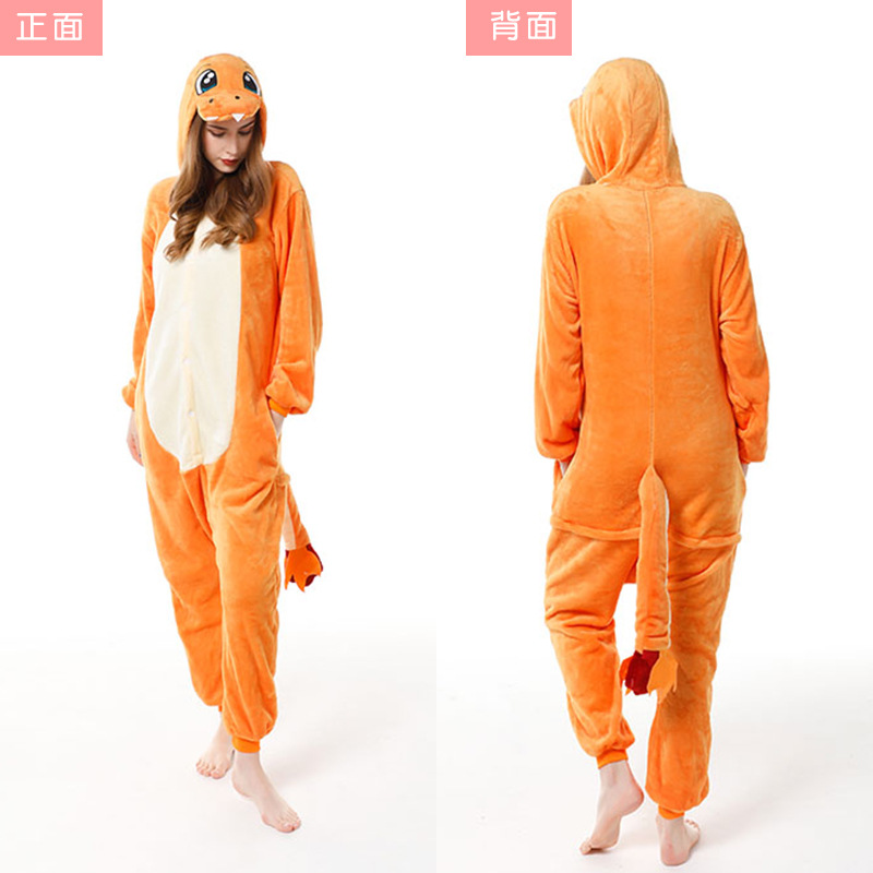 Otoño y invierno serie de animales de flanela de dibujos animados mono Goku polvo cerdo padres e hijos pareja ropa de casa interacción padre-hijo