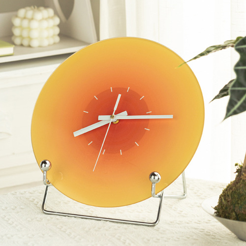 【12 inches 30cm】 Nordic sunset clock living room clock creative clock glass hanging clock wholesale 