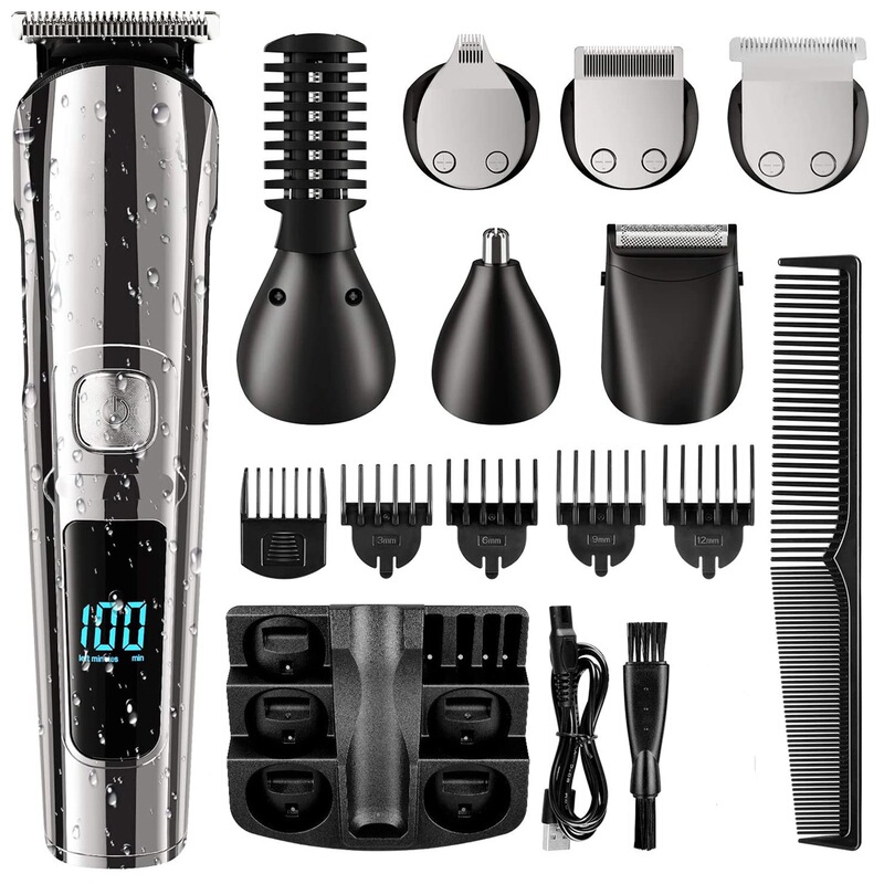 Cross-Border Multifunctional Hair Clipper, Household Body Hair Trimmer, Six-In-One Digital Display Men's Electric Clipper, Shaving and Nose Hair Trimming Set Cross-Border Multifunctional Hair Clipper, Household Body Hair Trimmer, Six-In-One Digital Display Men's Electric Clipper, Shaving and Nose Hair Trimming Set
