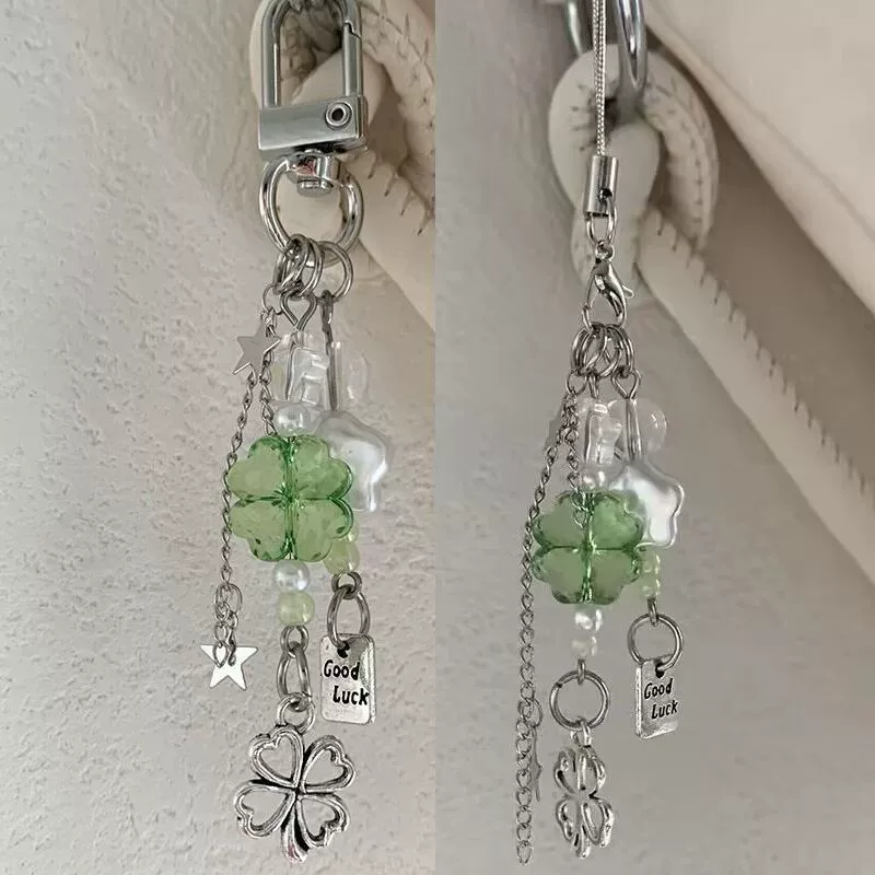 Удачный клевер, бисер bracelet браслет для телефона брендовая сумка камера подвеска ключница DIY
