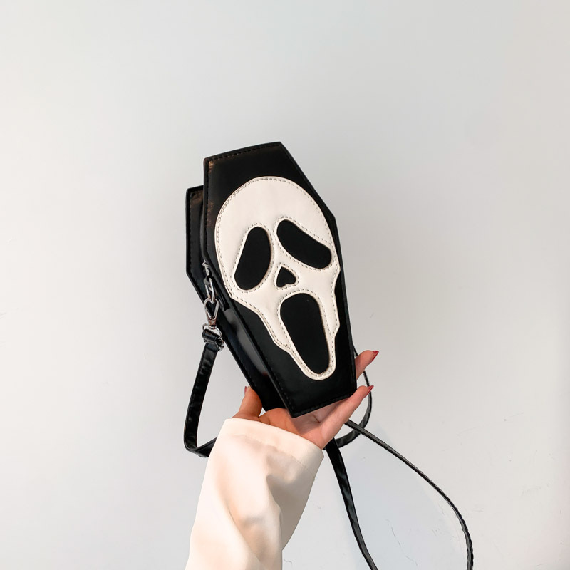 450g Weight Pu Leather Lining Material Sewing Thread Fashion Element Zipper Closure Type Single Shoulder Strap Strap Type Shoulder Bag, Crossbody Bag Bags Type Casual, Daily Occasion Pu Leather Material Halloween Festival Spider Web, Skull Pattern All Seasons Season Women's Gender Basic Style Square Shape Small Size Halloween Women's Small Pu Leather Spider Web Skull Basic Sewing Thread Zipper Shoulder Bag Crossbody Bag 9