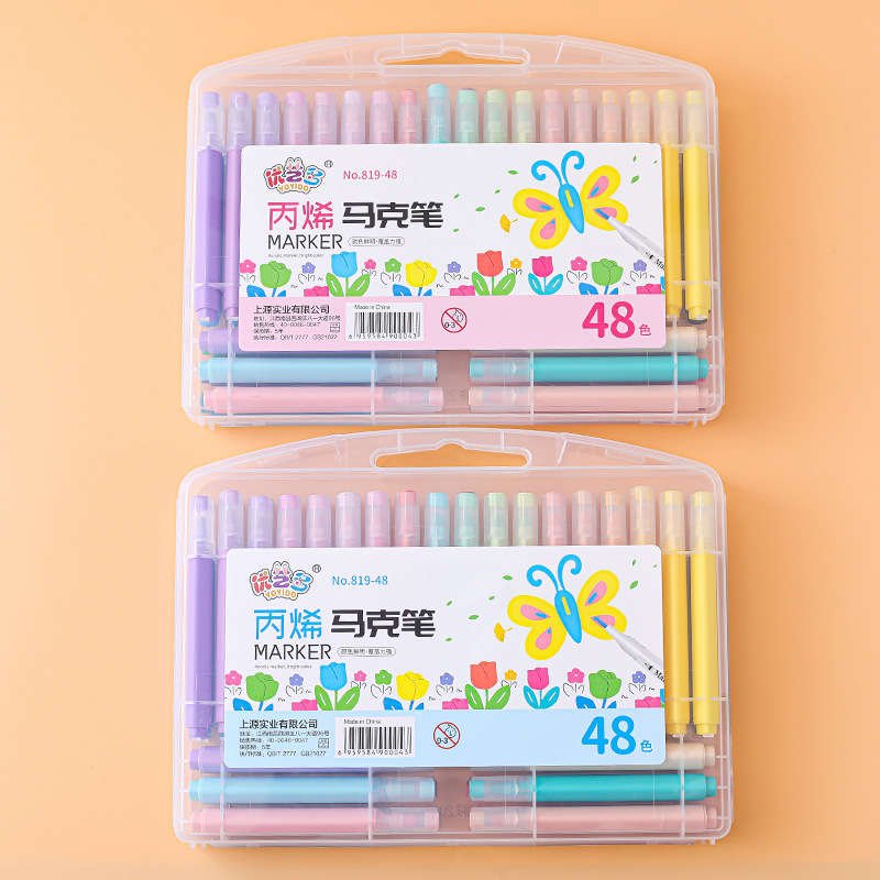 1 Set Solid Color School Plastic Preppy Style Marker Pen display picture 1