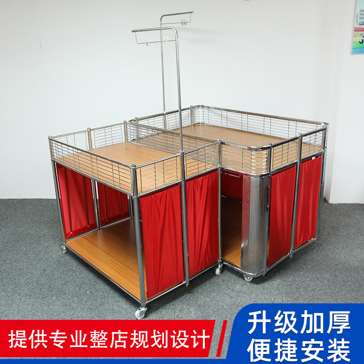 超市促销车 不锈钢可折叠促销货架商场药店服装店特价促销台花车