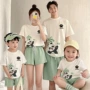 短袖母子新款四口t恤