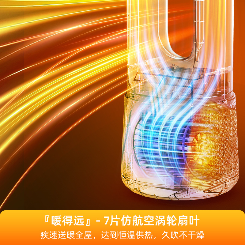 Cross-Border Household Energy-Saving Bladeless Heater Desktop Heater Heating and Cooling Cycle Constant Temperature Electric Heater Small Heater 2