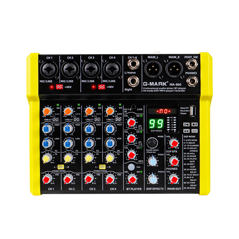 G-MARK 국경 간 전문 녹음 및 생방송 믹서 4 방향 6 방향 8 방향 스튜디오 녹음 스튜디오 생방송 장비