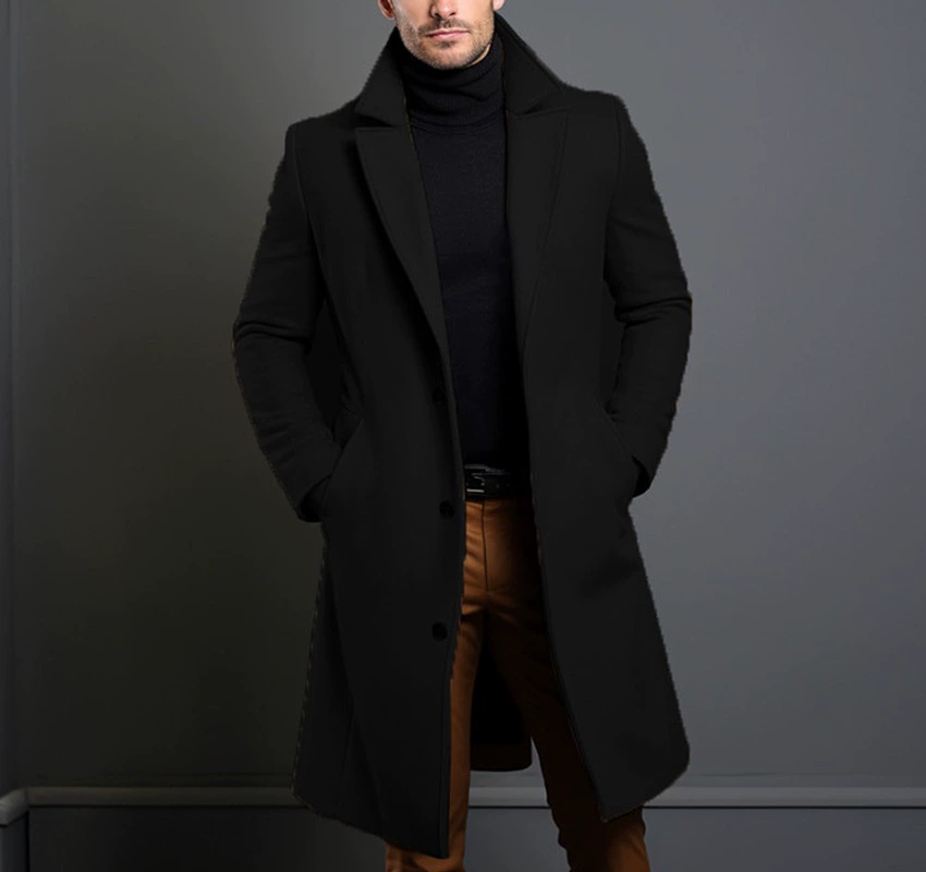 Куртка (Amazon) Цветной полуseason Woolen Coat, средняя длина, тёплая подкладка