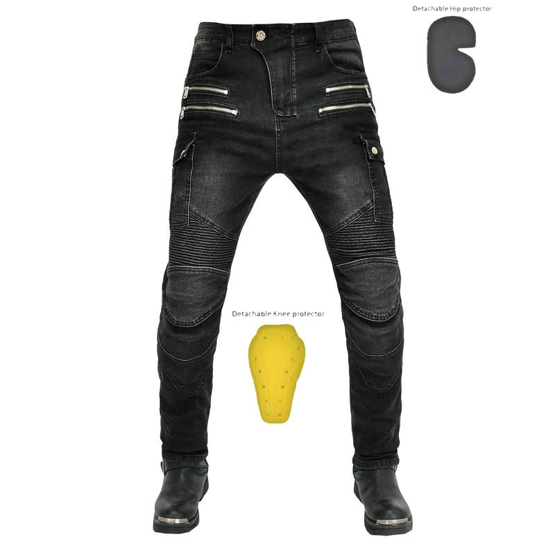 Loong biker motocicleta jeans hombres retro slim fit cuatro estaciones motocicleta montar pantalones herramientas anti-caída Pantalones