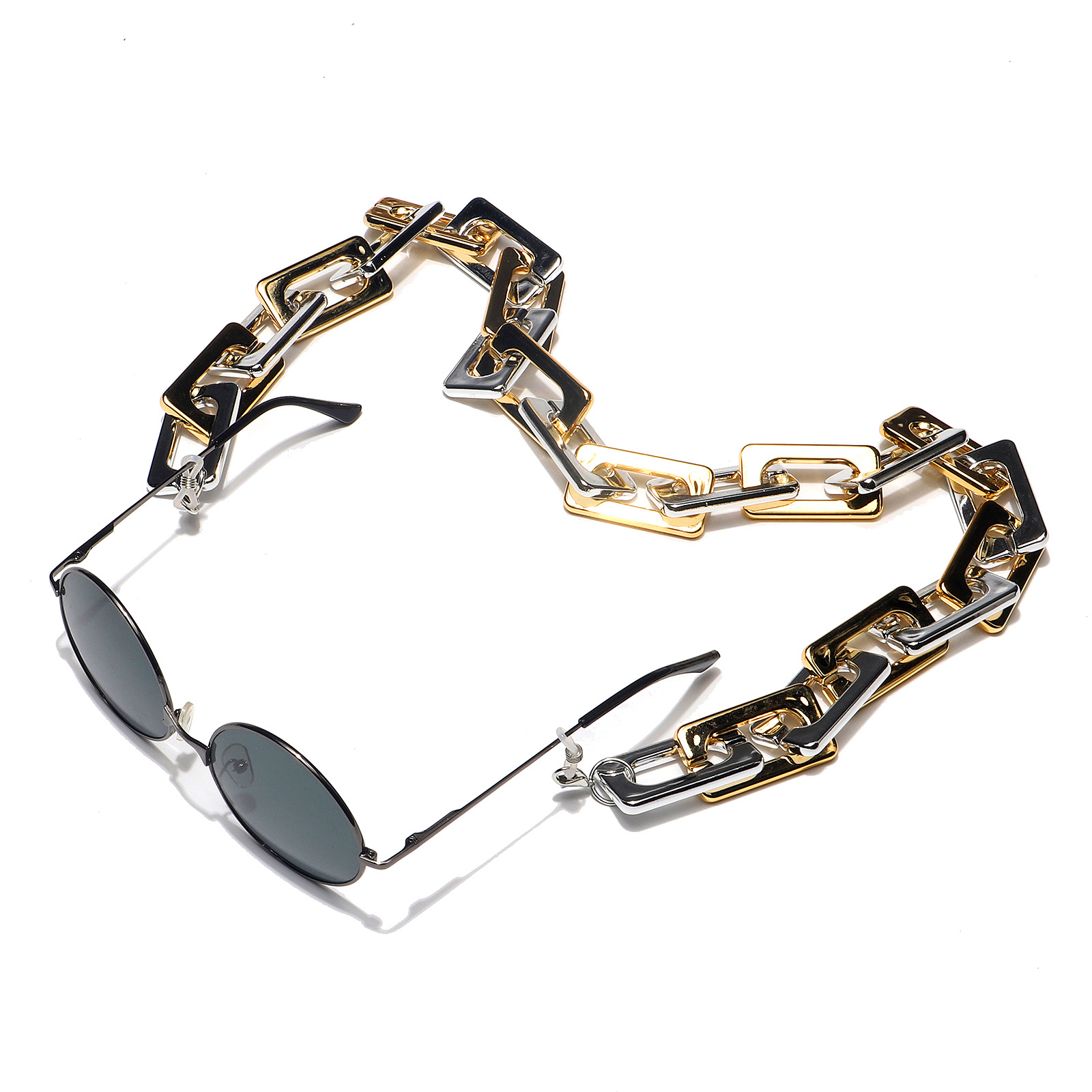 30g Weight Plastic Material Gold, Silver, Black Color Simple Fashion Plastic Acetate Leopard Pattern Glasses Chain 4