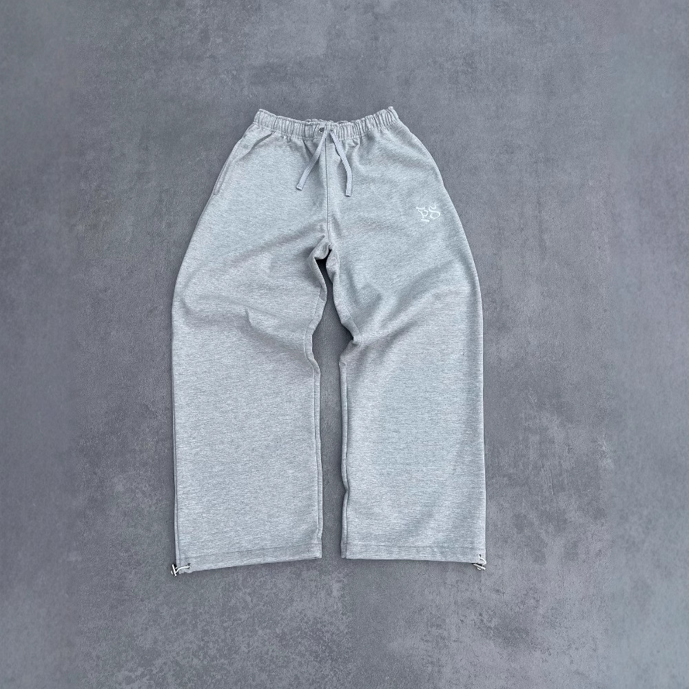 Aliexpress marca de moda gris bordado suelto pantalones deportivos casuales masculinos retro estilo americano