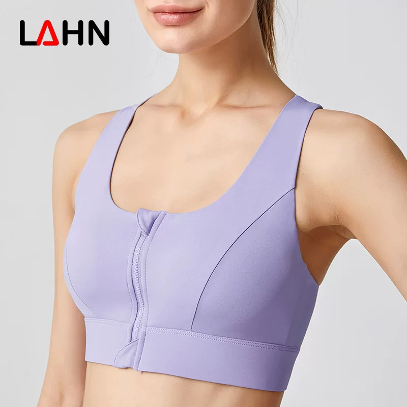 Спортивный лифчик LAHN, поддерживающее нижнее белье высокой прочности, лифчик с защитой от ударов, спортивная одежда с молнией