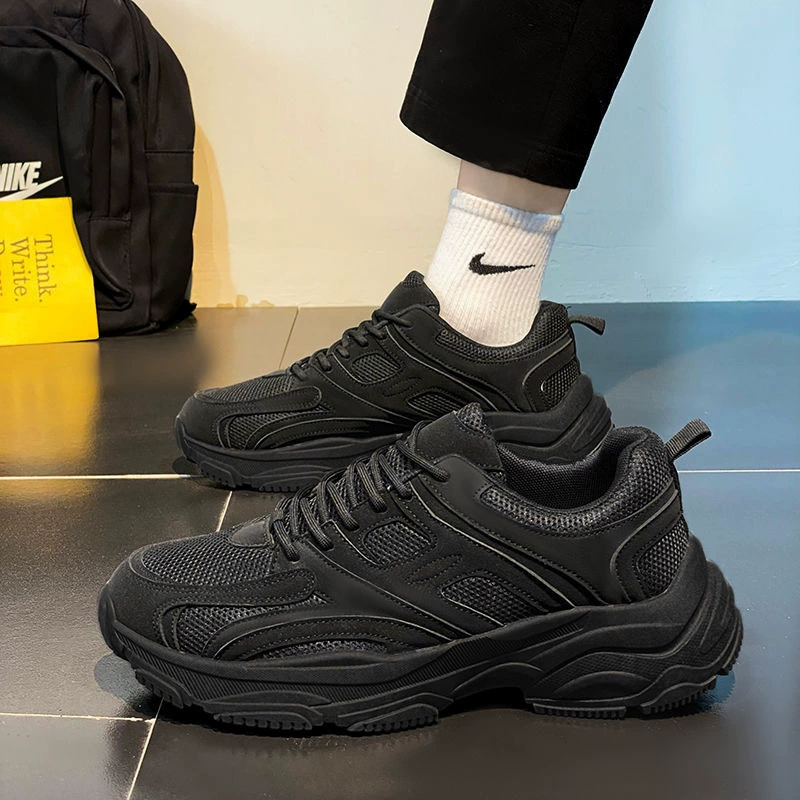 Черные мужские ботинки осень 2025, новые рабочие ботинки безопасности, нескользящие, износостойкие, мужские спортивные кроссовки, ботинки для папы, толстая подошва