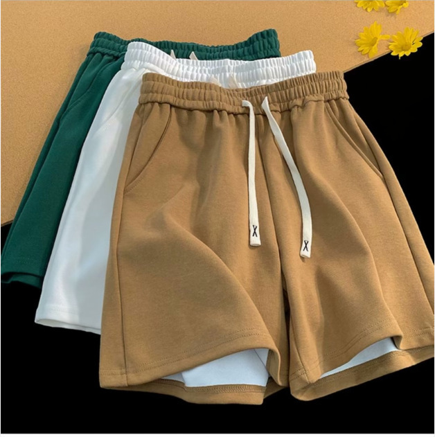 American Style Solid Color Men's Shorts Summer 2023 New High Street Retro Trendy Brand Five-Point Basketball Sports Casual Pants