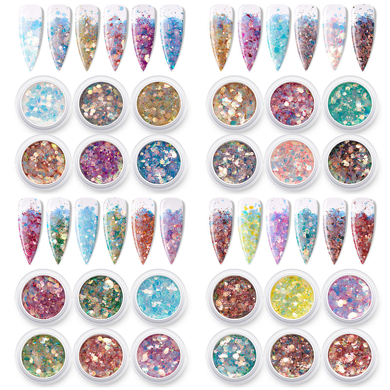 Cross-border Goblin pupil nail art sequins glitter powder makeup nail art accessories gradient glitter DIY handmade materials Cross-border Goblin pupil nail art sequins glitter powder makeup nail art accessories gradient glitter DIY handmade materials