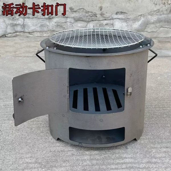 Extra-thick wood-burning stove for outdoor use, suitable for charcoal tea brewing, heating, outdoor barbecue, home cooking, and multi-functional camping