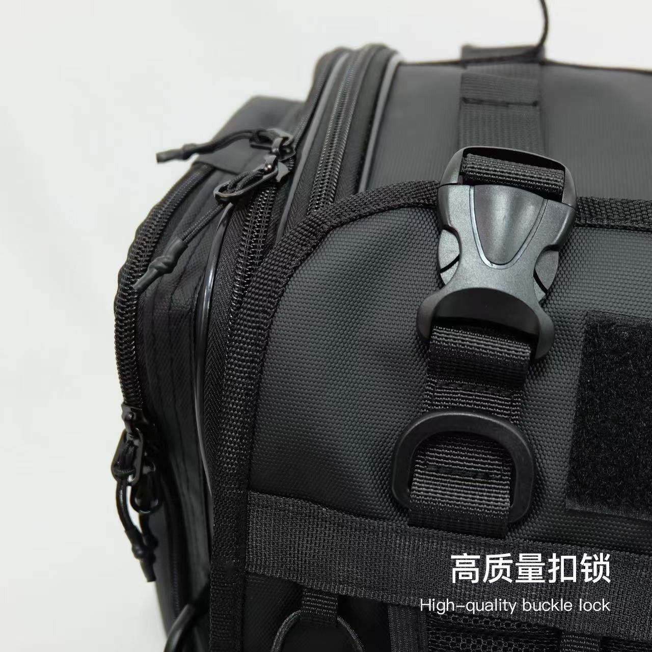Large-Capacity Expandable Motorcycle Rear Bag, Rear Seat Bag, Tail Box Bag, Waterproof Long-Distance Motorcycle Travel Bag