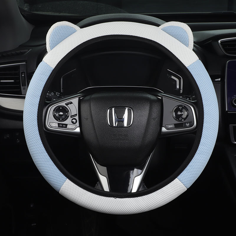 Manufacturer Wholesale Summer Ice Silk Steering Wheel Cover for Cars, Elastic Handle Cover Without Inner Ring, Breathable and Sweat-Absorbent, Suitable for All Seasons