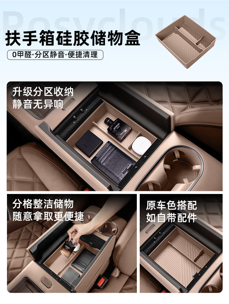 Suitable for 26 models of the Ideal L6 Ultra wireless charging silicone pad, a complete set of central console storage accessories and car interior decoration products