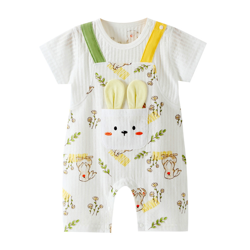 YIBEIKANG  여름 옷 순수한면 상자 밖 옷  얇은 여름 반팔 몸 옷  여름 옷