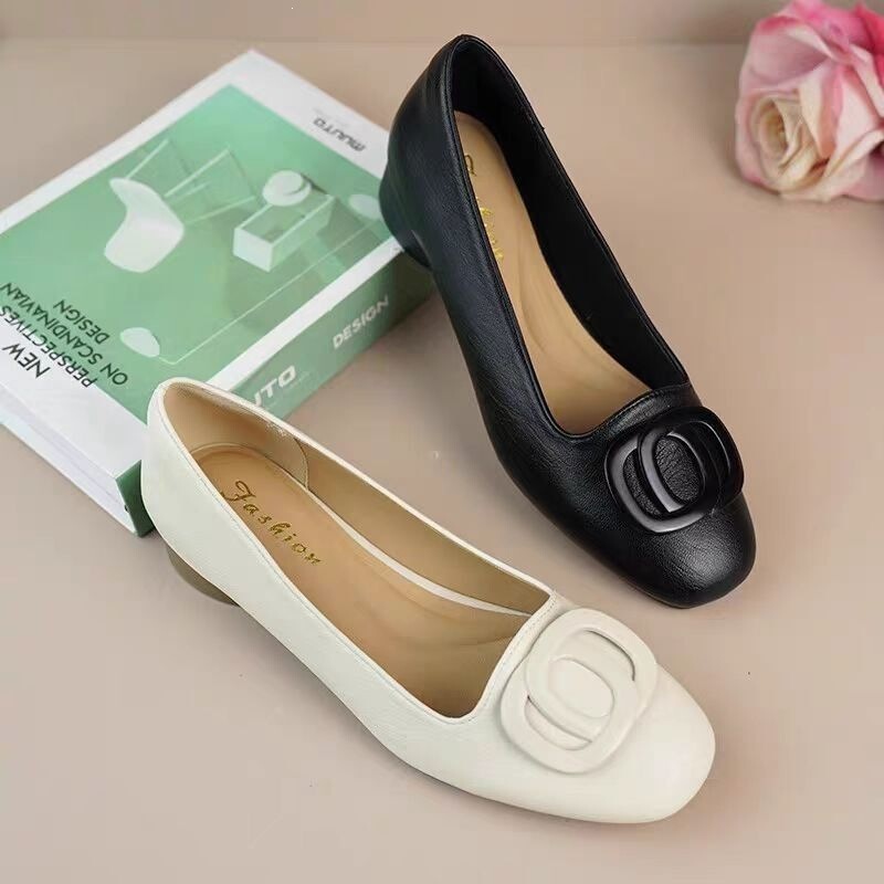 Women's work shoes, comfortable round-toe soft-soled single shoes, women's shoes, mom's leather shoes, versatile square dance shoes Women's work shoes, comfortable round-toe soft-soled single shoes, women's shoes, mom's leather shoes, versatile square dance shoes