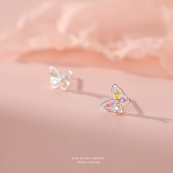 Ice flower stone/silver/earrings