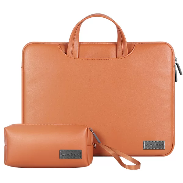Apple MacBook Computer Bag 15inch Portable Briefcase Waterproof Pu Leather High-End Feel Unisex