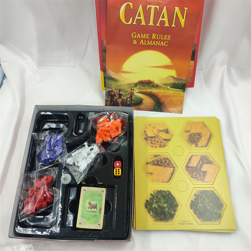 Catan Board Game in Cross-Border English Version for Adults and Children, an Intelligent and Leisure Toy Card Game