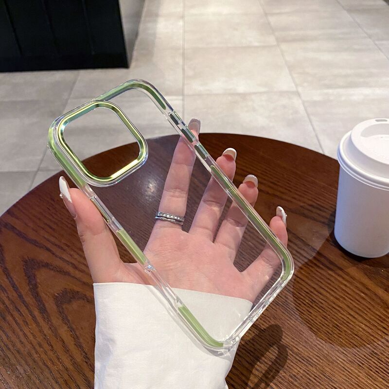 iPhone16Promax 2色 TPU 高透明携帯電話ケース Apple 17 ハードウェア落下防止金属保護カバーに適しています。|undefined