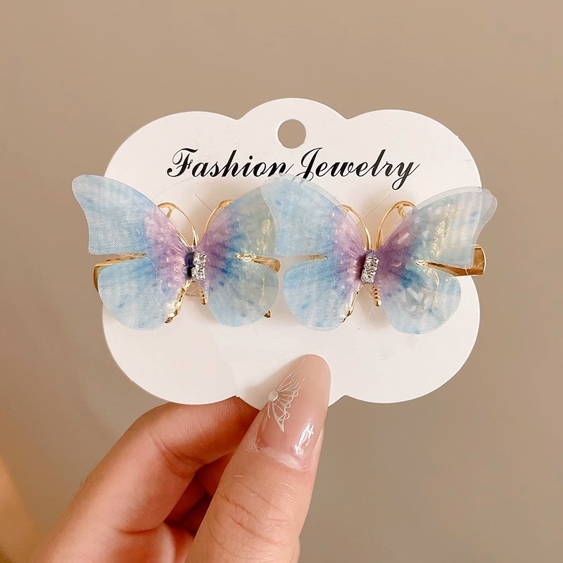 Horquilla de mariposa en movimiento horquilla de diamantes de imitación súper inmortal para niños 2025 nuevo clip de cabello roto lateral de niña accesorios para el cabello