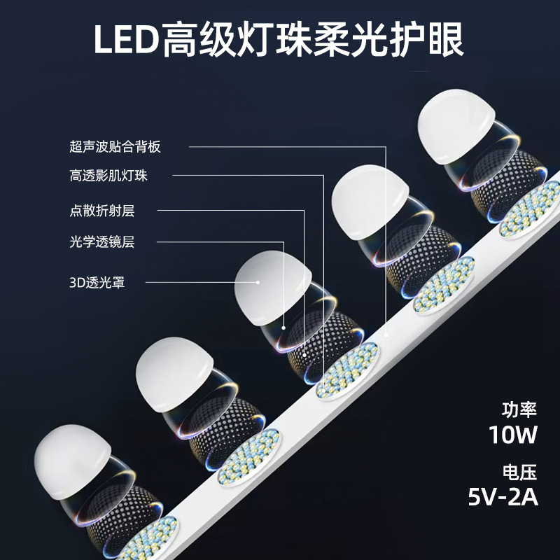 Luz de fila de escritorio, luz de relleno para transmisión en vivo, ancla, computadora dedicada, doble fila, atmósfera de transmisión en vivo, bombilla, luz de iluminación facial para celebridades de Internet