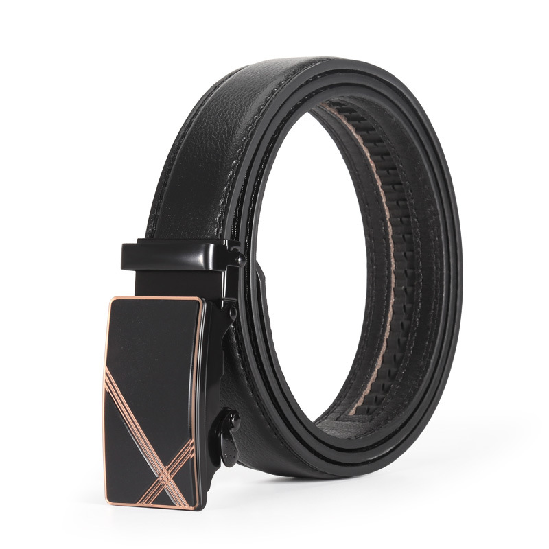 Cinturón de cuero para hombre cinturón fino de cuero de imitación 3.5 hebilla de hierro acrílico cinturón de pantalones de grano fino de negocios cinturón transfronterizo