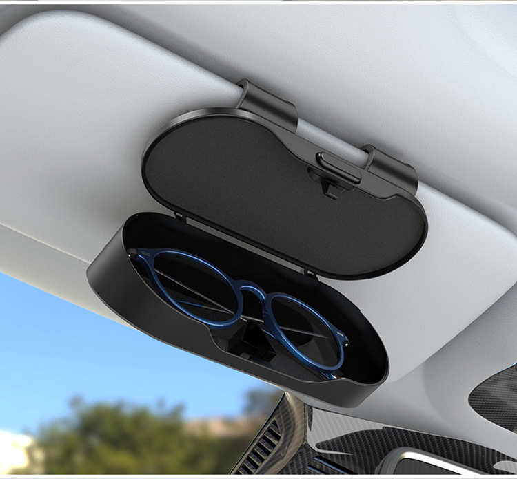 Car-Mounted Glasses Case, Automotive Accessories, Glasses Clip, Sun Visor, Multifunctional Universal Sunglasses Case, Non-Damaging Installation