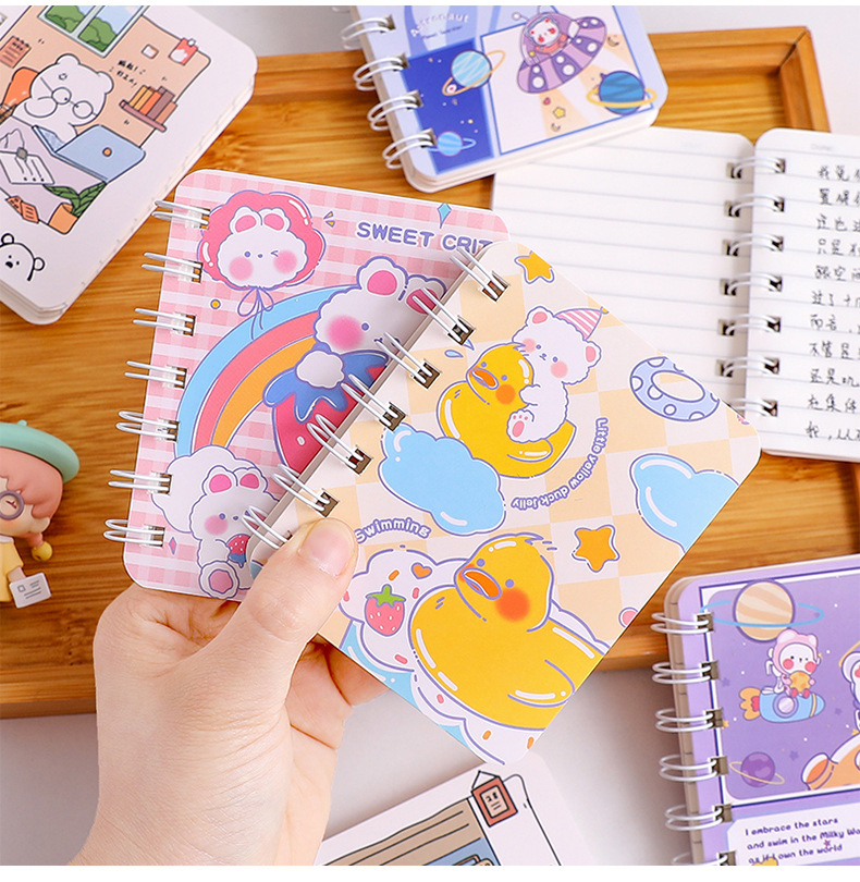 Cute Creative Cartoon Coil Portable Stationery Mini Notebook 1 Piece display picture 1