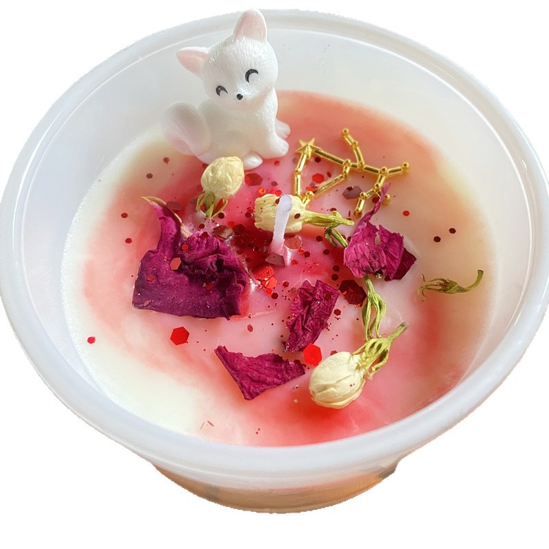 Little Fox Cane Candle Ice Flower Lovely Creativity Regalo Velas Rosa