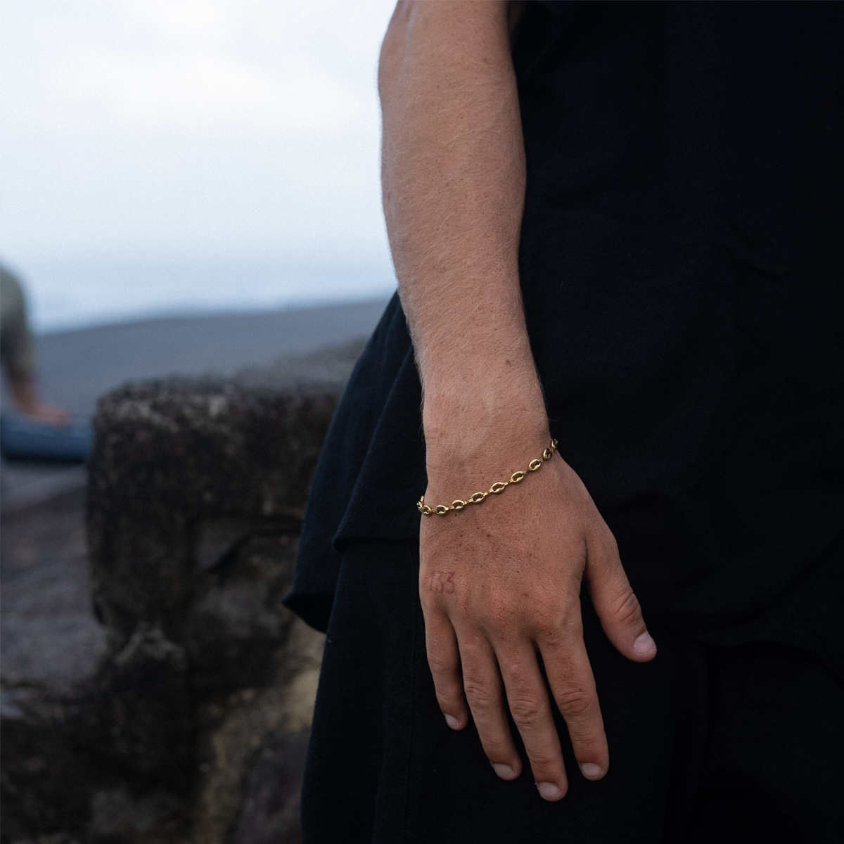 1 Piece Quantity Daily Occasion 304 Stainless Steel Material Simple Style Solid Color 304 Stainless Steel Men's Bracelets Men's Chain Bracelets