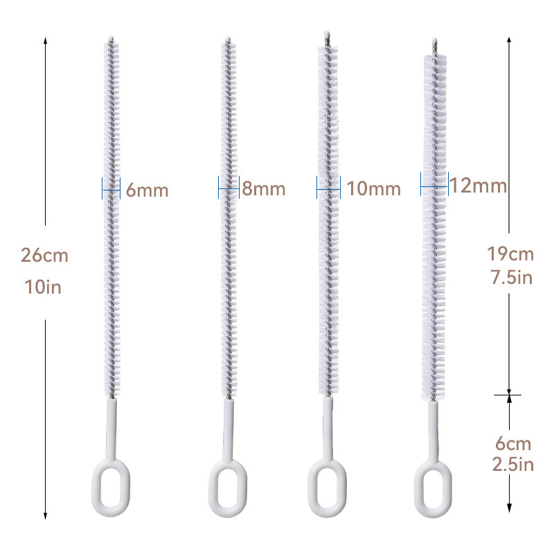 Stainless steel brush for baby bottle straws, slender household cleaning brush for children's bottle straws, long brush Stainless steel brush for baby bottle straws, slender household cleaning brush for children's bottle straws, long brush