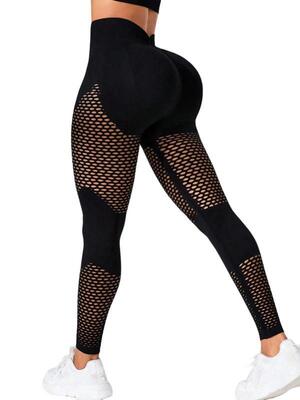 B3295 代发速卖通亚马逊跨境新款运动裤女士纯色镂空高腰紧身|ms