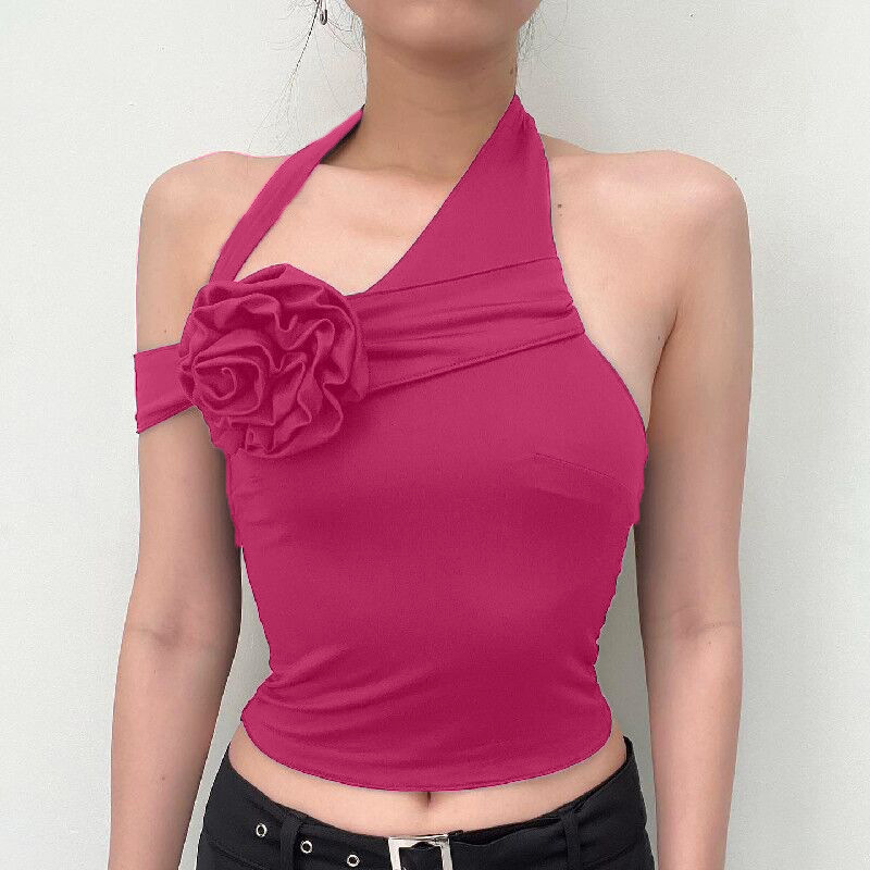 Women's Wrap Crop Top Tank Tops Sexy Flower display picture 7