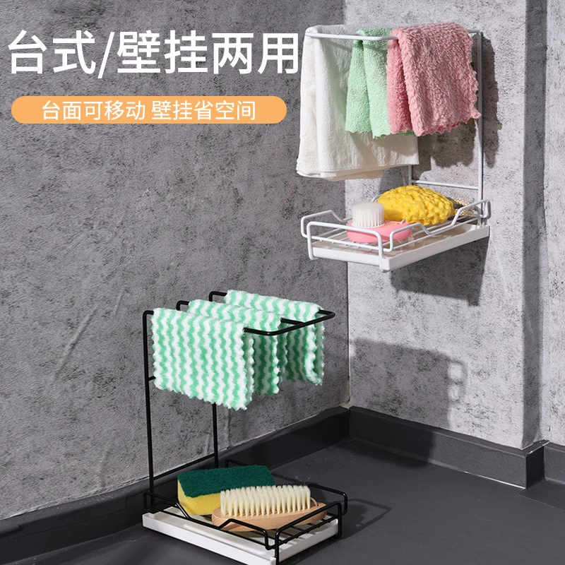 Стеллаж Кухонная сливная стойка Столешница без перфорации Настенная губка для полотенец Кухонные принадлежности Стеллаж для хранения Полка для хранения